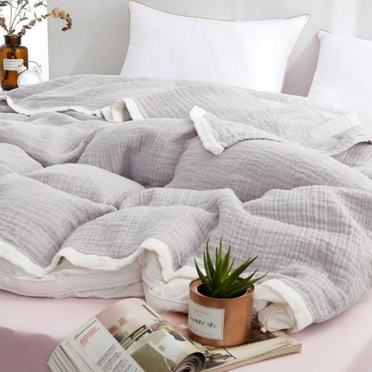 Sechs-Lagen Musselin Decke Grau 150x200 cm – Atmungsaktiv & Vielseitig – 100% Baumwolle