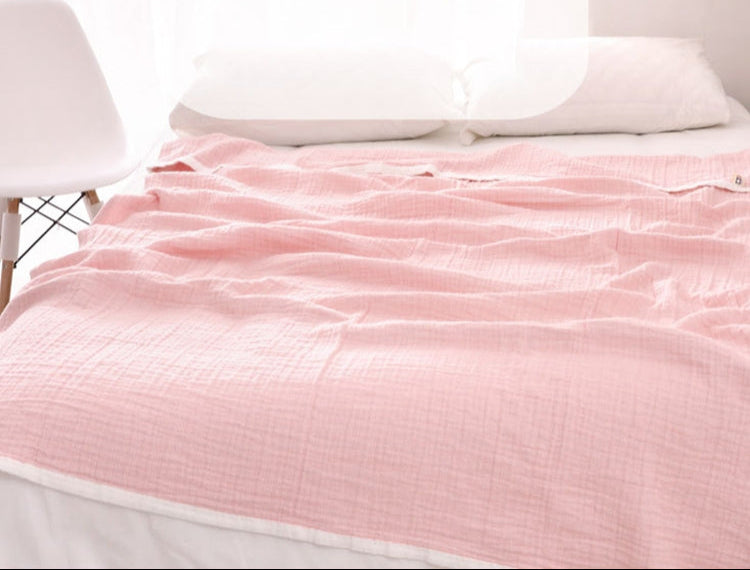 Sechs-Lagen Musselin Decke Rosa 150x200 cm – Atmungsaktiv & Vielseitig – 100% Baumwolle