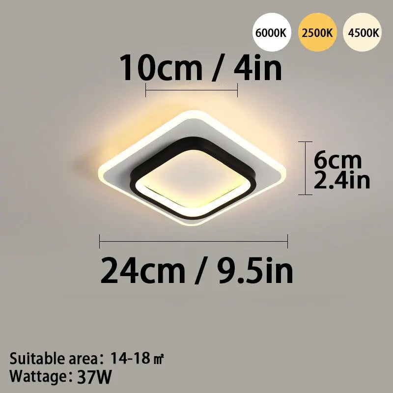Moderne LED-Deckenleuchte - Dreifarbige dimmbare Aufbauleuchte