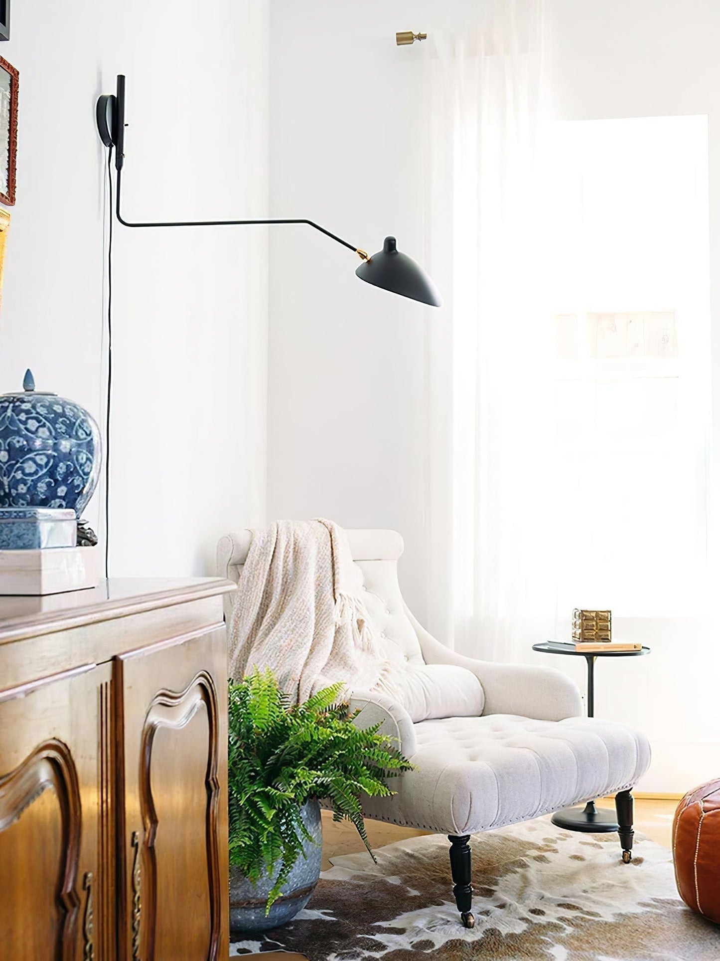 Garduru Mouille Einarmige Wandlampe – Ikonisches Design der 1950er Jahre mit verstellbarem Arm