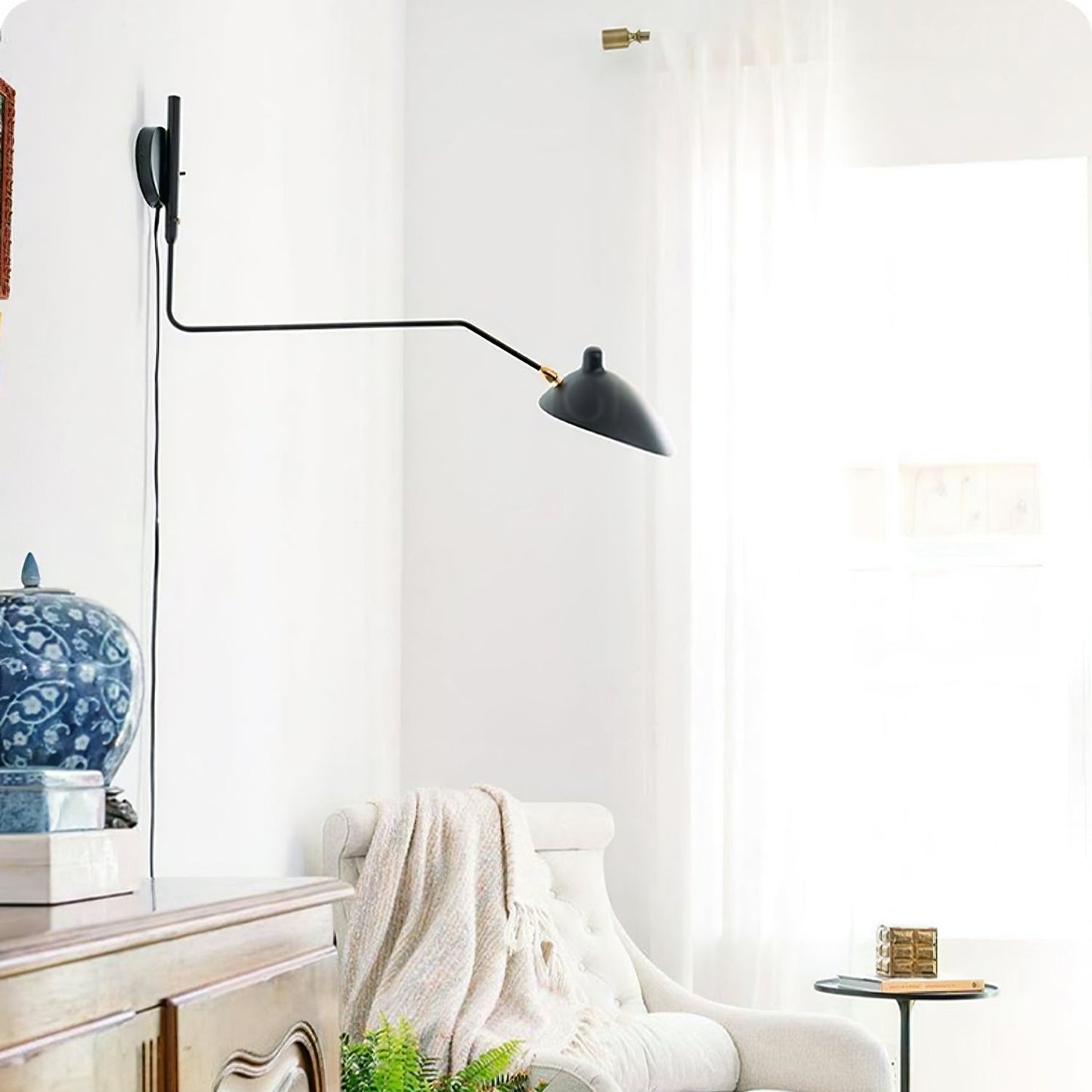 Garduru Mouille Einarmige Wandlampe – Ikonisches Design der 1950er Jahre mit verstellbarem Arm