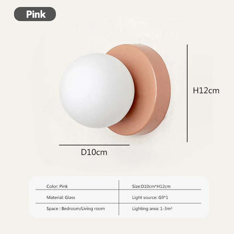 Royaleva Nordic LED Glas Wandlampe – Minimalistische Kugel Wandleuchte für moderne Innenräume