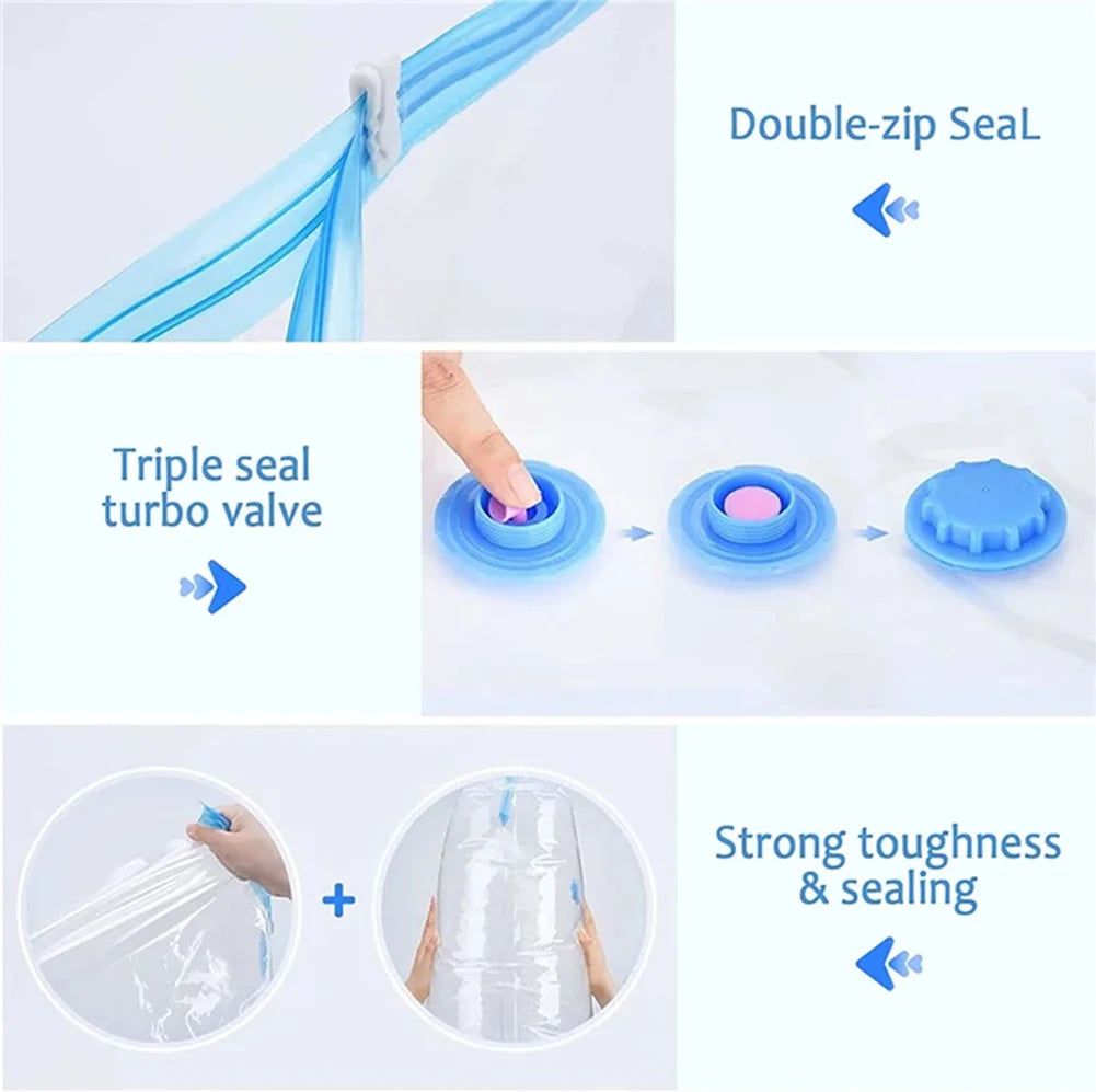 4PCS Wiederverwendbare Vakuumverpackungsbeutel mit Handpumpe