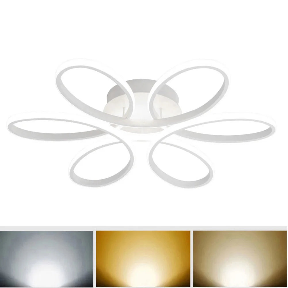 Moderner LED Blumen Kronleuchter - Elegante Deckenlampe mit drei Farboptionen