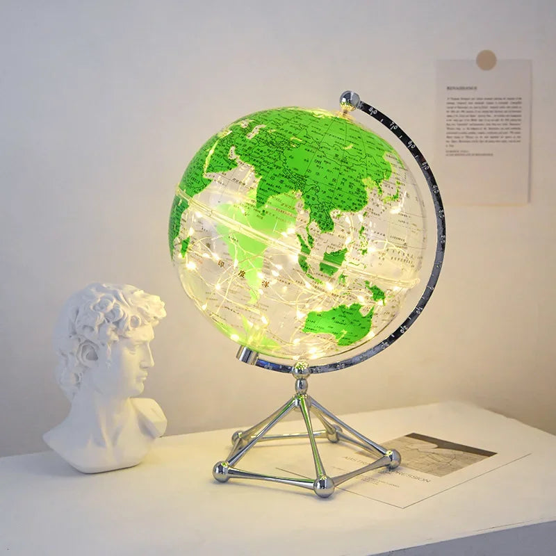 Royaleva LED Rotierende Weltkugel Lampe – Beleuchtetes Erd-Dekorstück