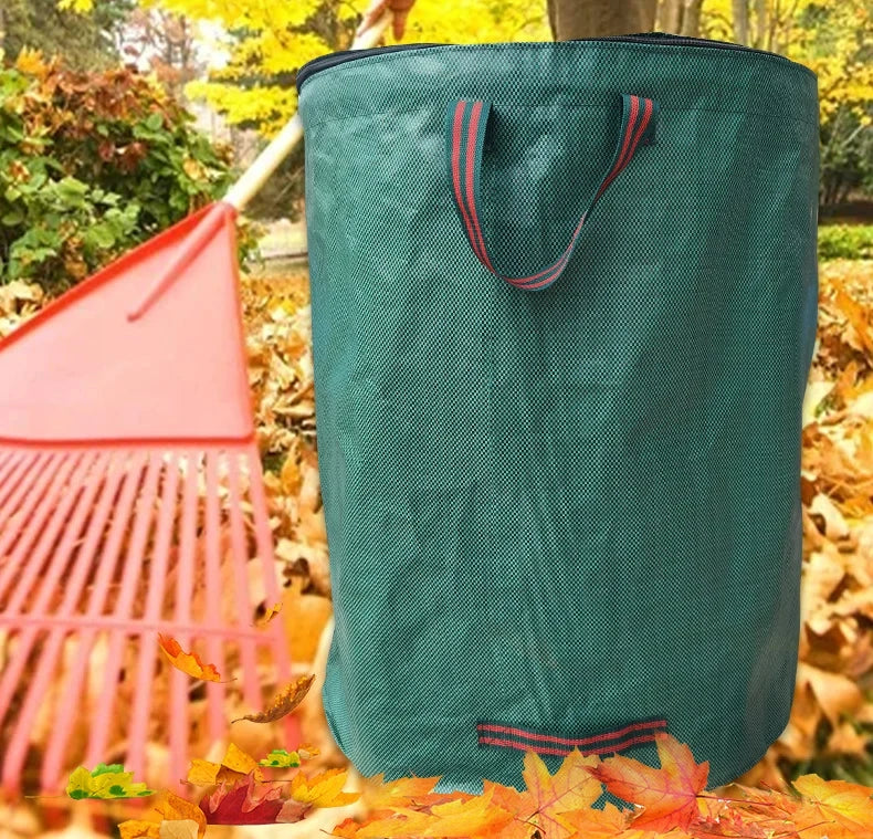 Gartenabfalltasche mit Deckel – Faltbare Laubsammlung Aufbewahrung