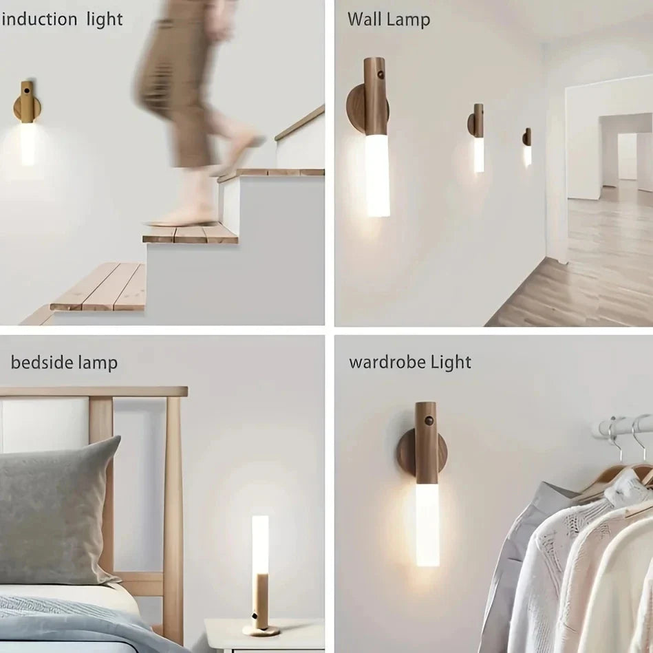 Magnetische Holz Wandlampe