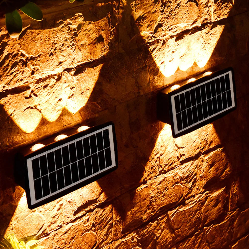 Solar LED Außenwandleuchte mit Up & Down Effekt – Moderne Wandbeleuchtung für Garten und Terrasse