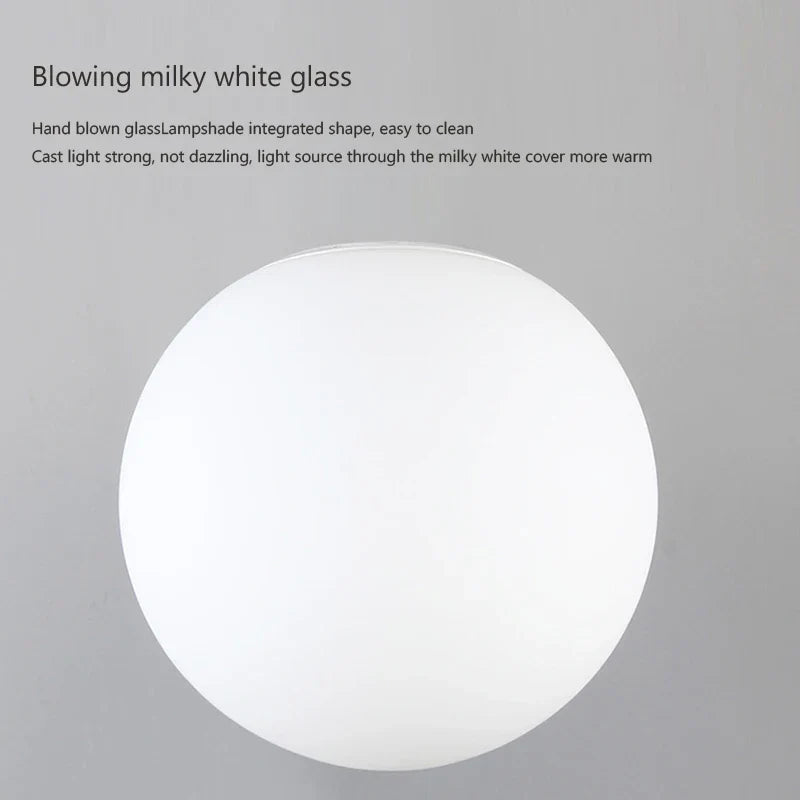 Minimalistische Glas Weiße Kugel Deckenlampe - LED Innenleuchte