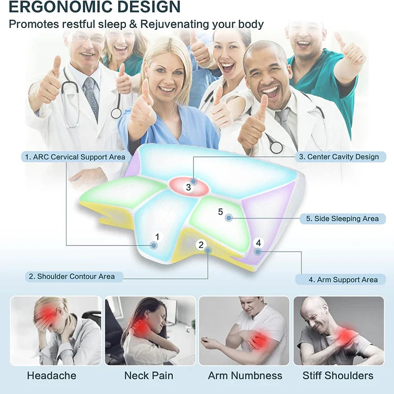 Memory Foam Nackenstützkissen – 2-in-1 Ergonomische Nackenstütze