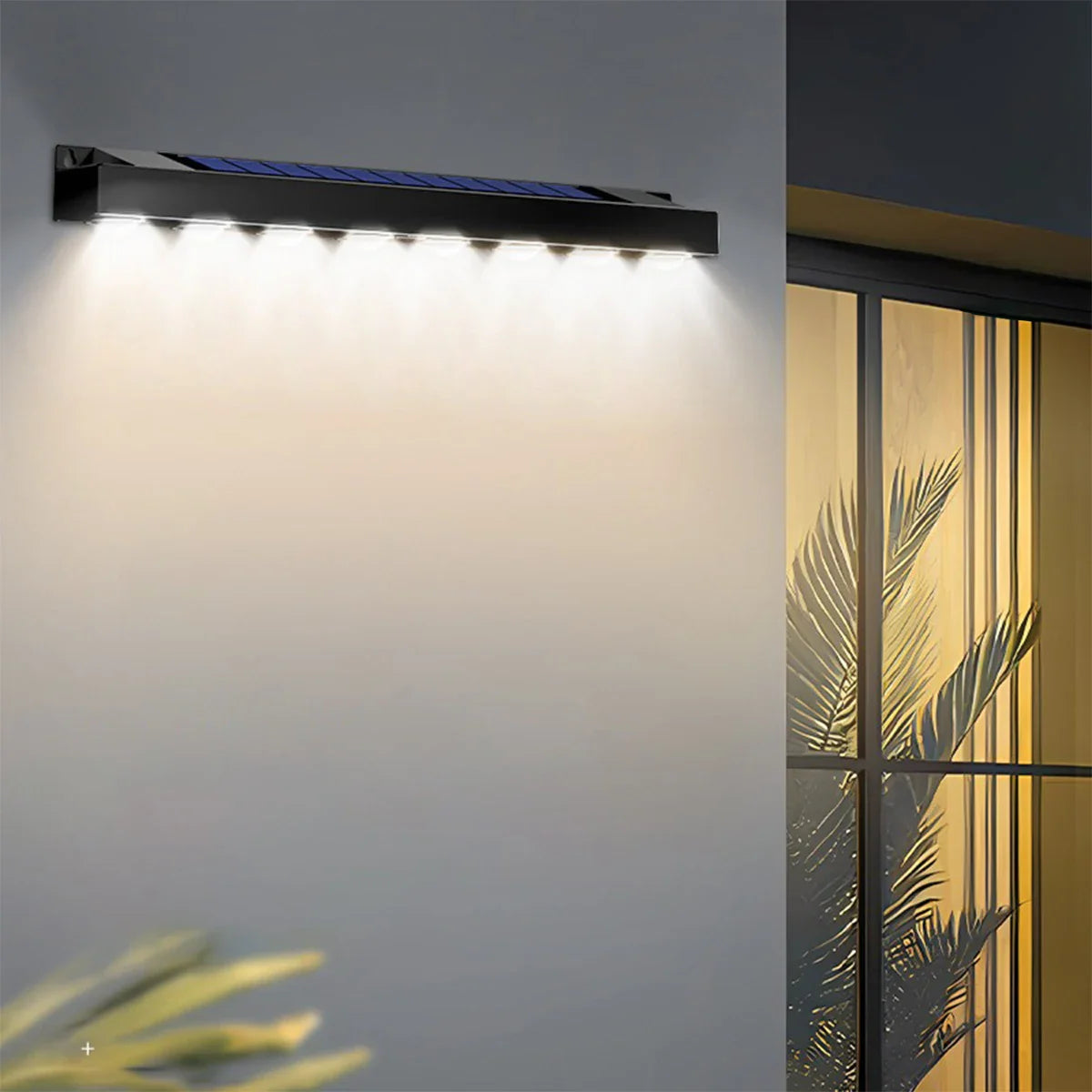 Royelux Solar-Wandleuchte Außen - 4/6/8 LED wasserdichte Gartenlampe