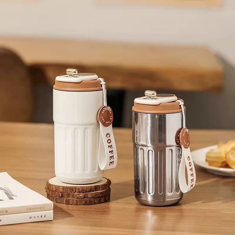 450ml Smart Display Thermosflasche - 316 Edelstahl Kaffeebecher, tragbecher für Büro