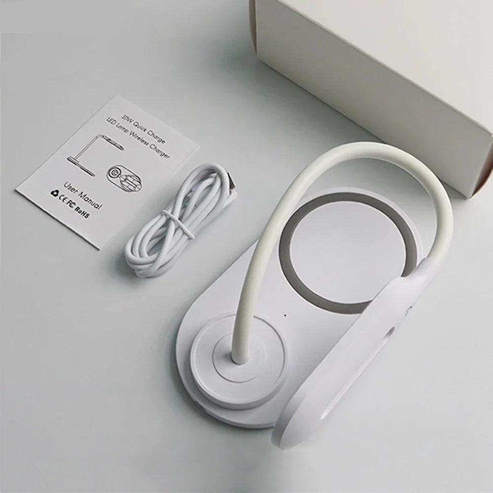 Drahtlose Schnelllade-Tischlampe - Schneller kabelloser Ladegerät für iPhone & Samsung