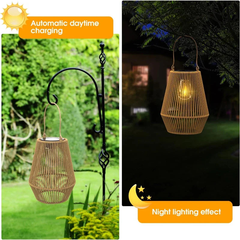 Royelux Handgewebte Solar Gartensolarleuchte - Wasserdichte dekorative Außenlampe