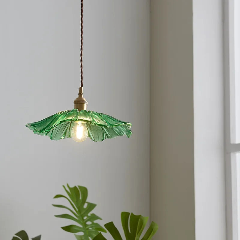 RoyaleGlow Charmante Vintage Blumen Glas Pendelleuchte – Elegante Beleuchtung für Zuhause & Essbereich