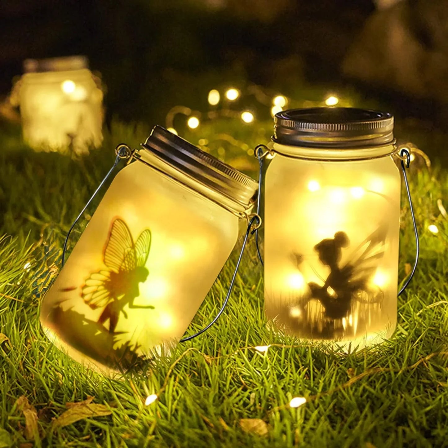 Glas Feenlampe – Solarbetriebene Einmachglaslaterne für magische Außen- und Gartendekoration