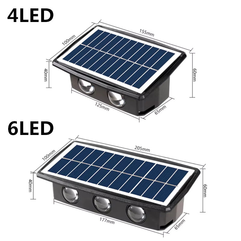 Royaleva Solarbetriebene Wandlampe – Dualmodus LED Außenlicht für Sicherheit & Ambiente
