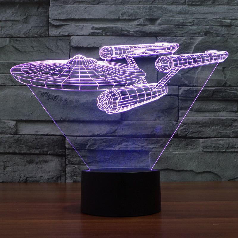 Lumora 3D Star Trek Enterprise Schiff LED Lampe - Multicolor Optische Illusionslicht
