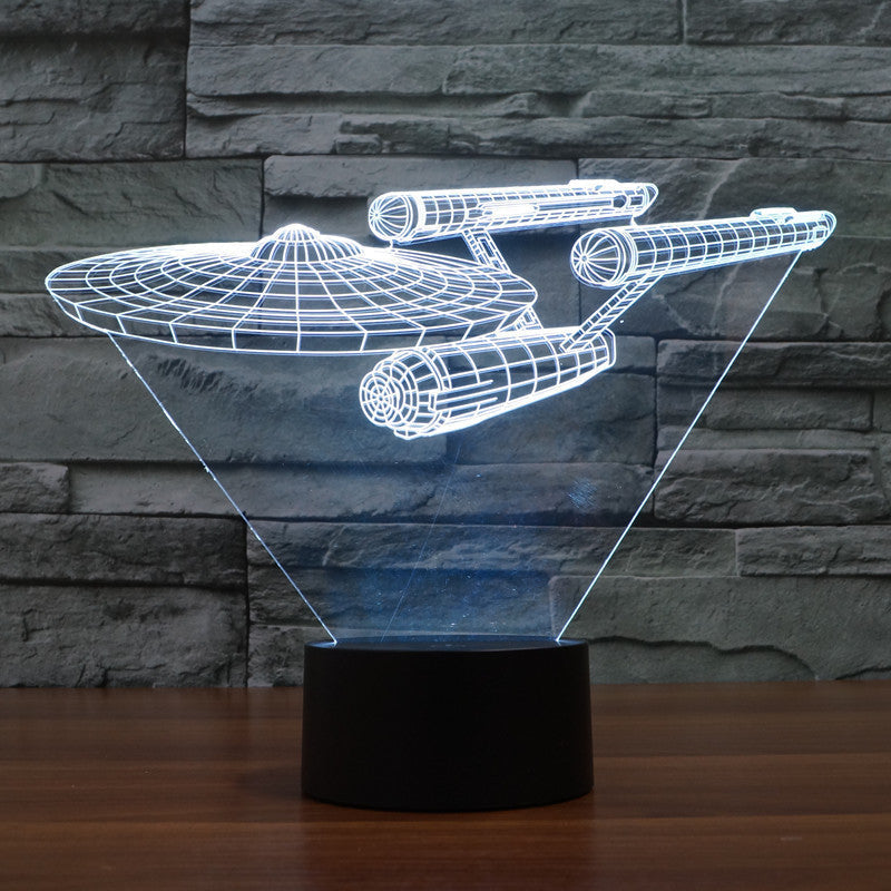 Lumora 3D Star Trek Enterprise Schiff LED Lampe - Multicolor Optische Illusionslicht