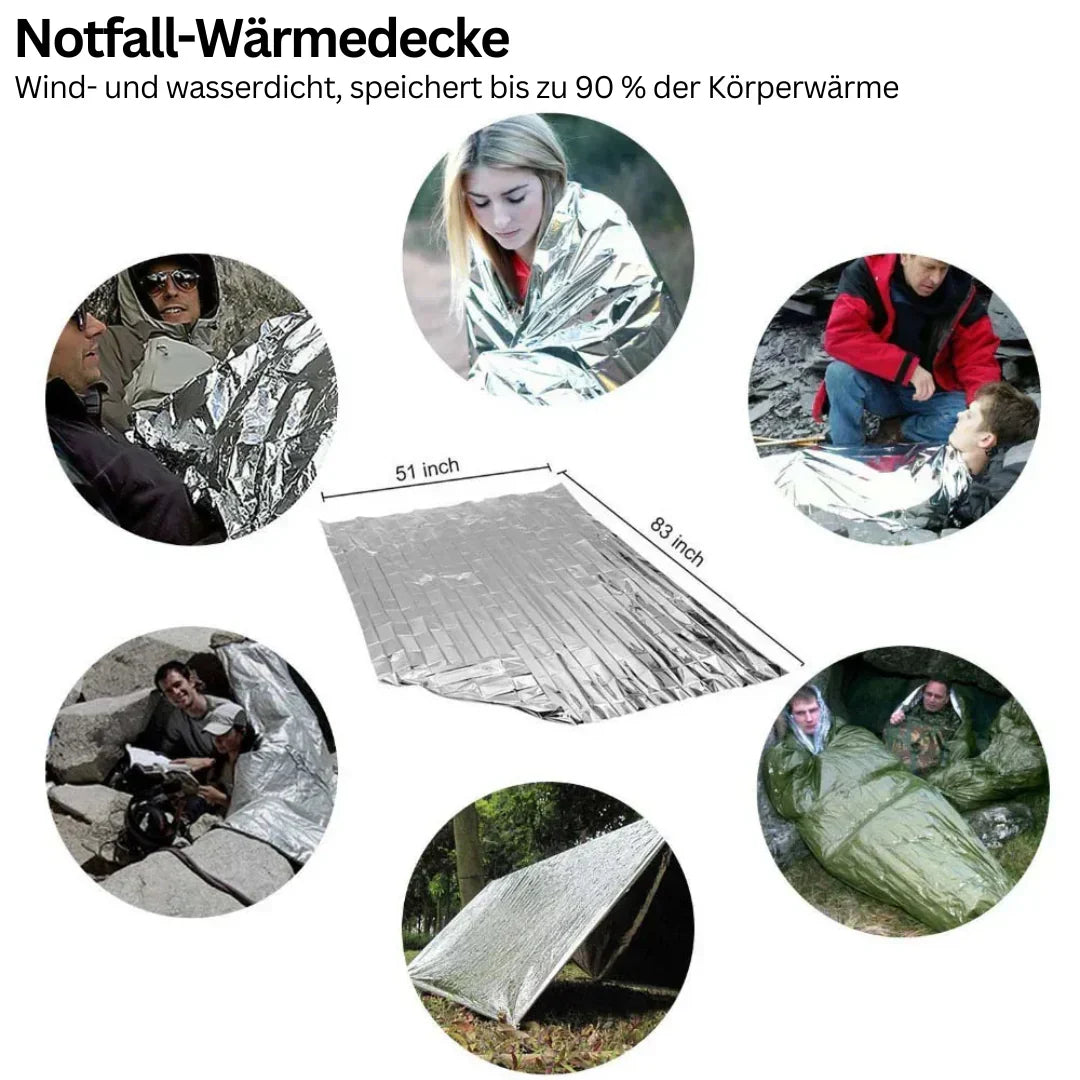 38-in-1 Notfallüberlebenskit mit erster Hilfe, Taschenlampe und Kompass