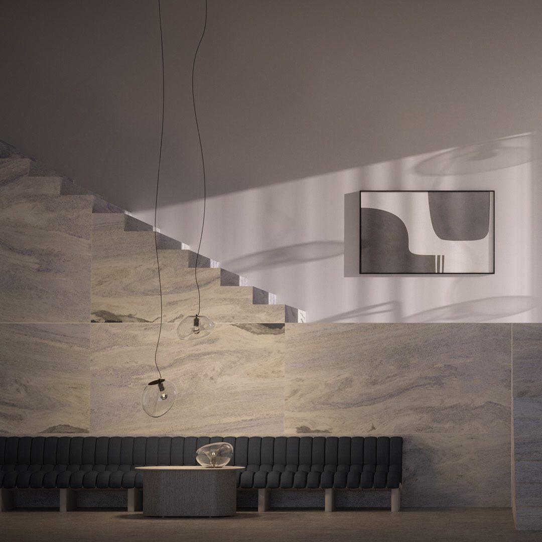 Hängelampe Wassertropfen – Modernes Beleuchtung aus geblasenem Glas