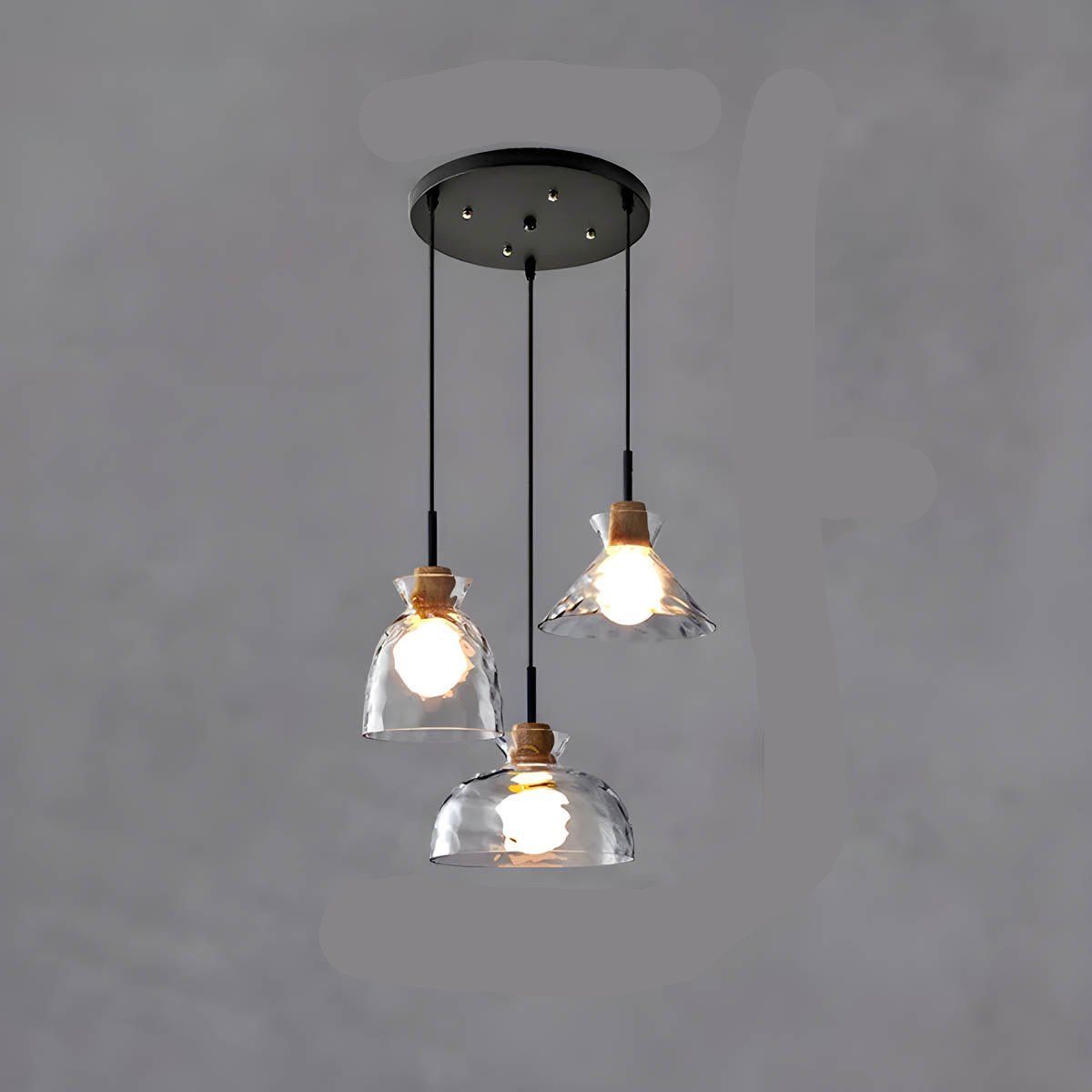 Glas Hängeleuchte TOKYO – Minimalistische Deckenlampe mit 1 oder 3 Köpfen