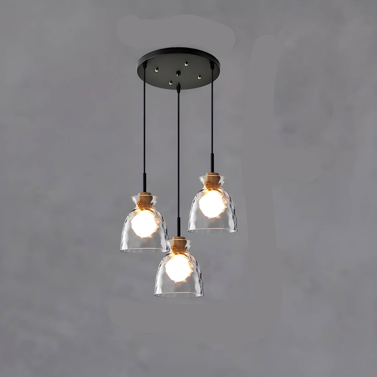 Glas Hängeleuchte TOKYO – Minimalistische Deckenlampe mit 1 oder 3 Köpfen