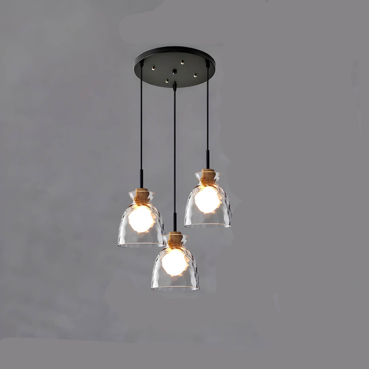 Glas Hängeleuchte TOKYO – Minimalistische Deckenlampe mit 1 oder 3 Köpfen