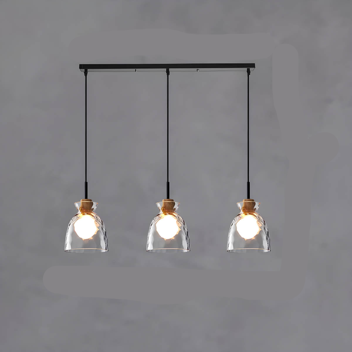 Glas Hängeleuchte TOKYO – Minimalistische Deckenlampe mit 1 oder 3 Köpfen