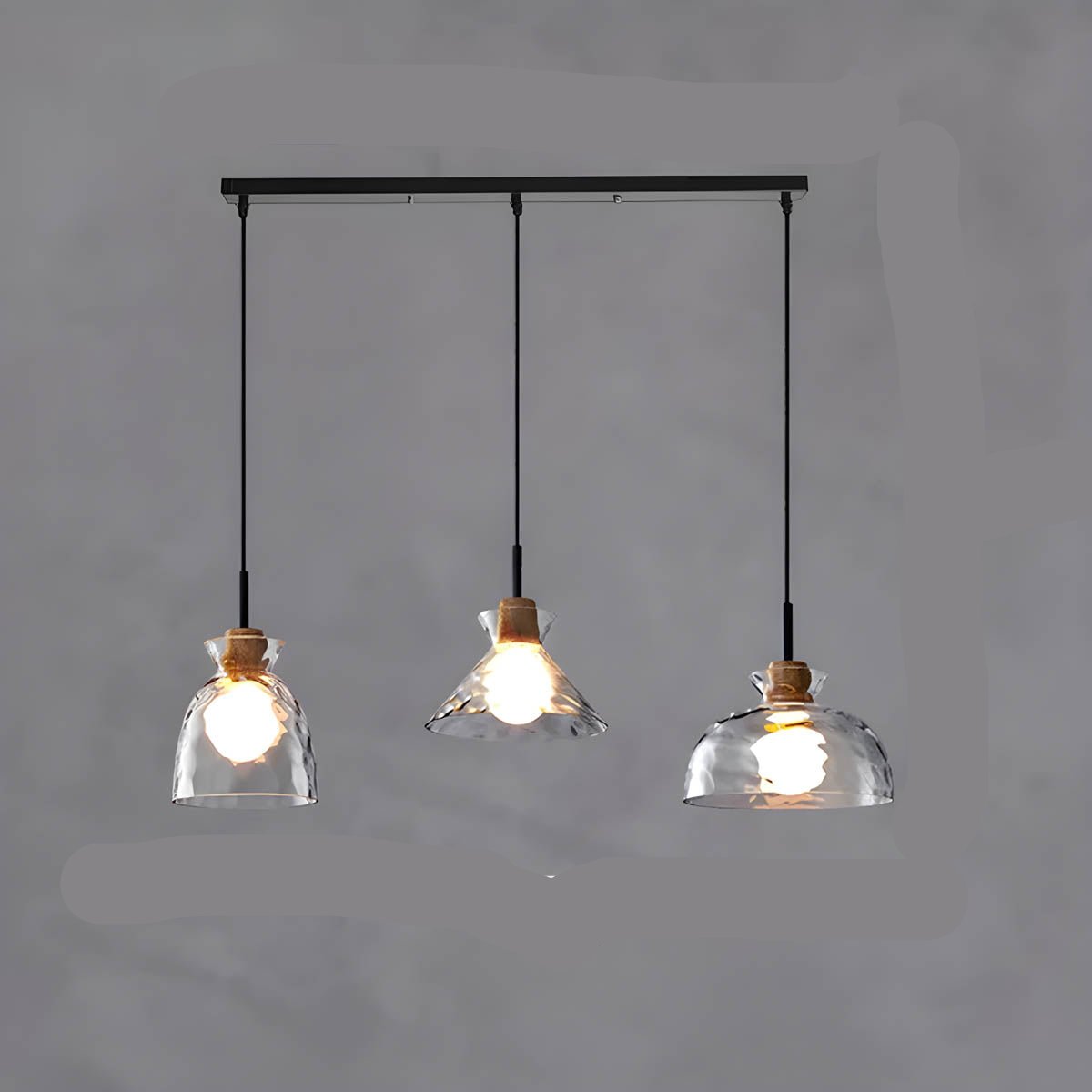 Glas Hängeleuchte TOKYO – Minimalistische Deckenlampe mit 1 oder 3 Köpfen