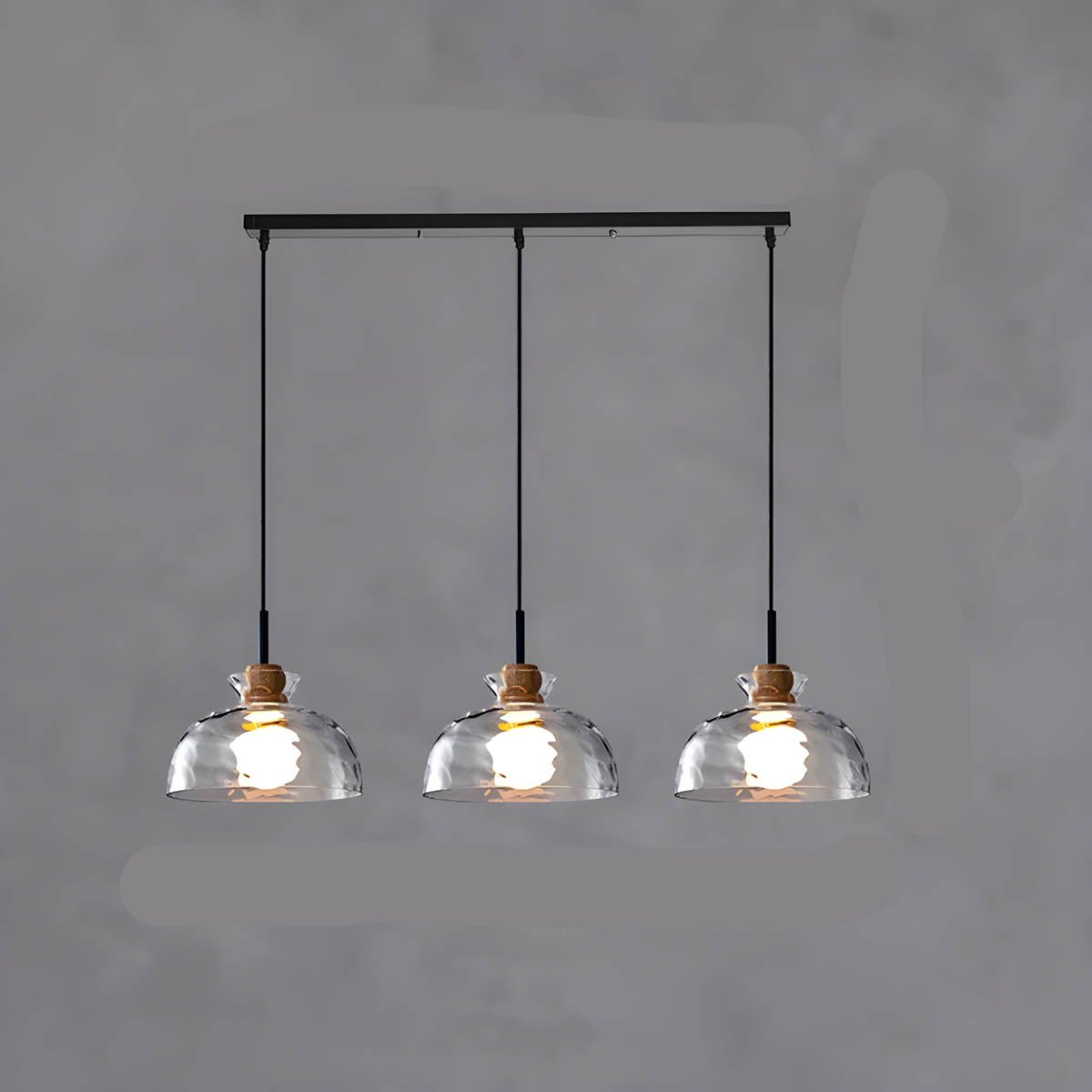 Glas Hängeleuchte TOKYO – Minimalistische Deckenlampe mit 1 oder 3 Köpfen