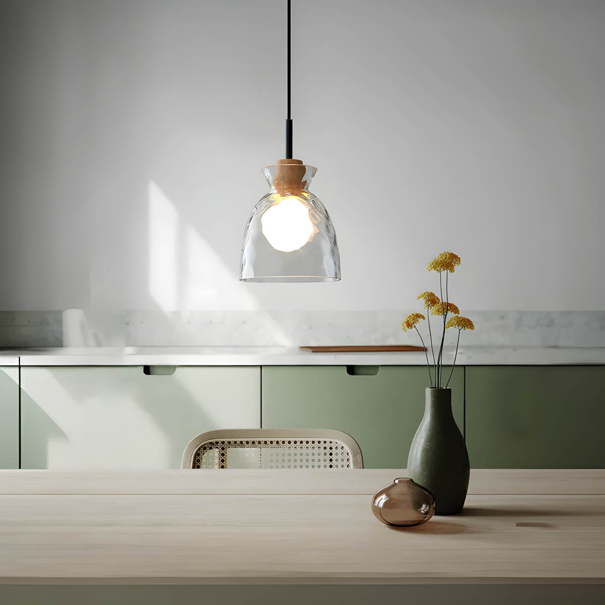 Glas Hängeleuchte TOKYO – Minimalistische Deckenlampe mit 1 oder 3 Köpfen