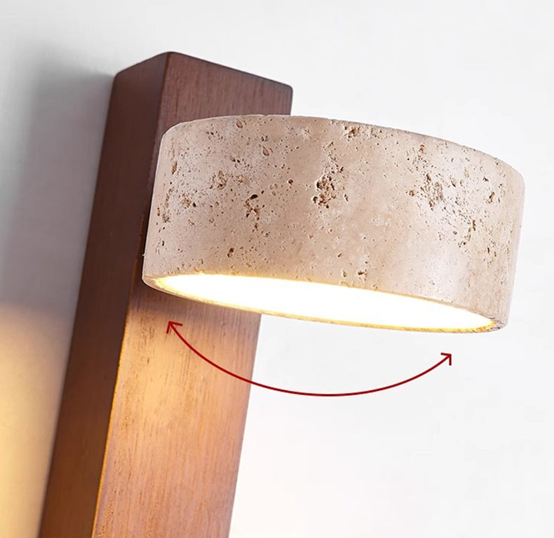Wandleuchte Wabi Sabi – Minimalistische Beleuchtung aus Stein und Holz