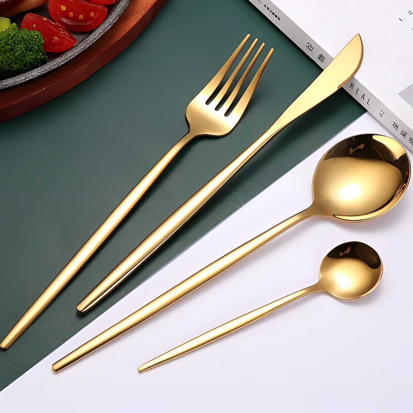 Garduru Gold Besteckset für Stilbewusste: Modernes Design