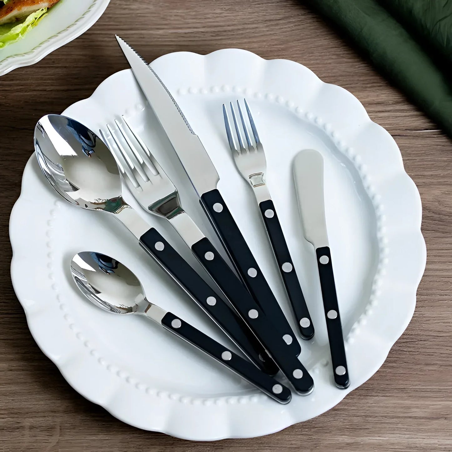 Garduru Luxus-Besteckset mit Perlengriffen für stilvolle Tischdecken