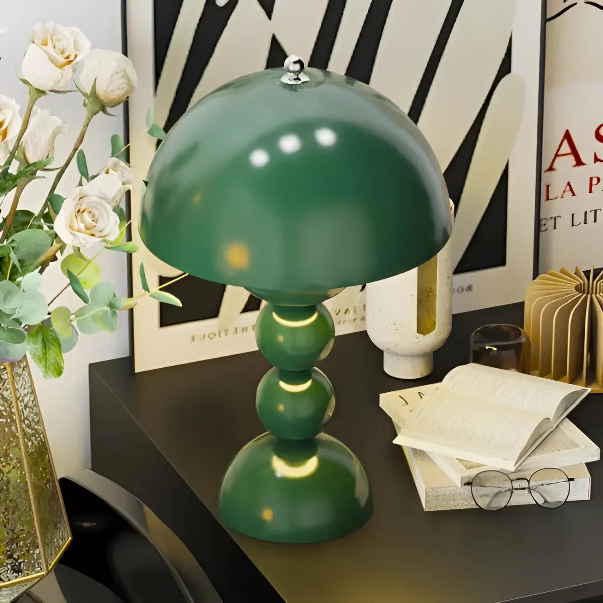Vintage Mid-Century Pilz-Dome-Lampe - Retro Tisch- & Schreibtischlicht