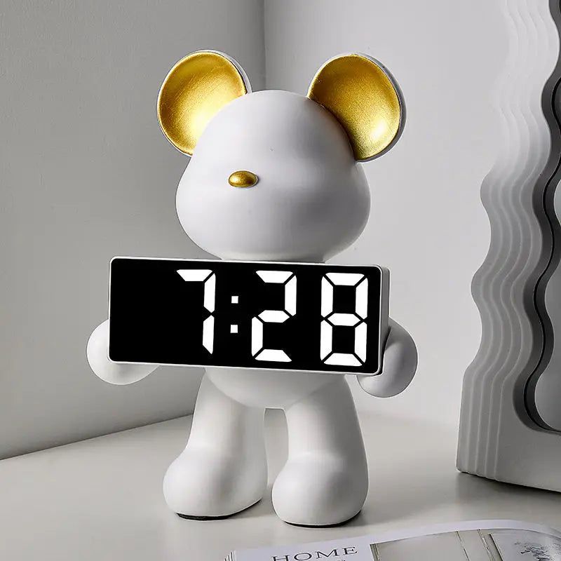 UrbanGlow – Moderner Digitaluhr in stilvollem Teddybär-Design