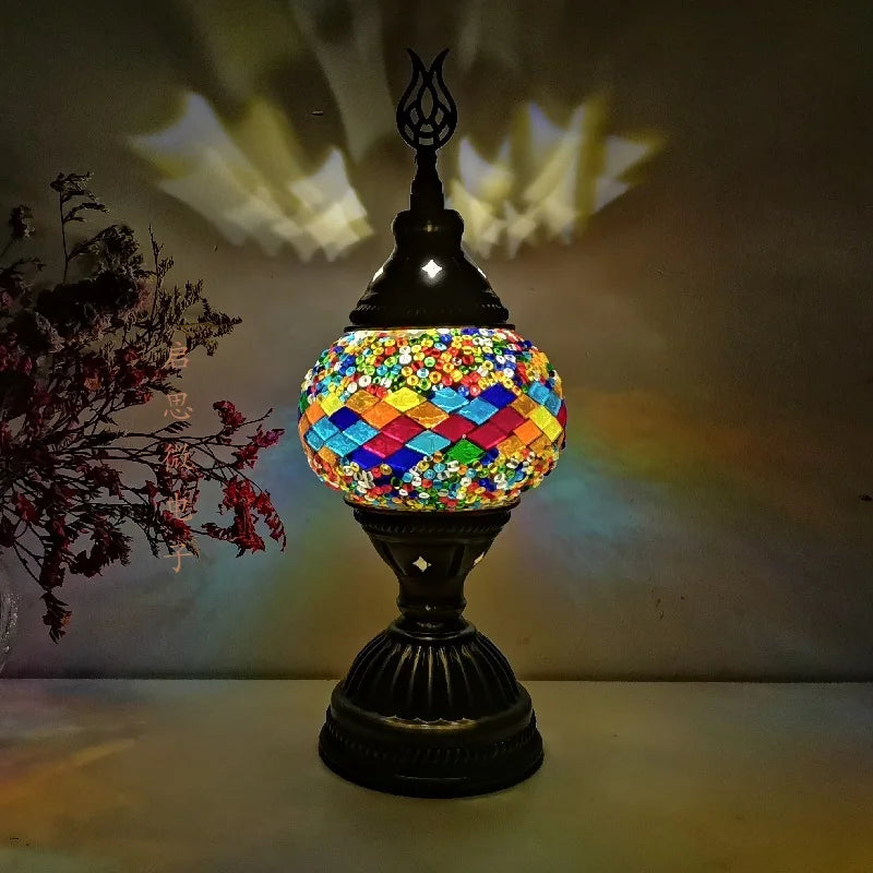 Türkische Mosaik Tischlampe – Handgefertigtes künstlerisches Nachttischlicht