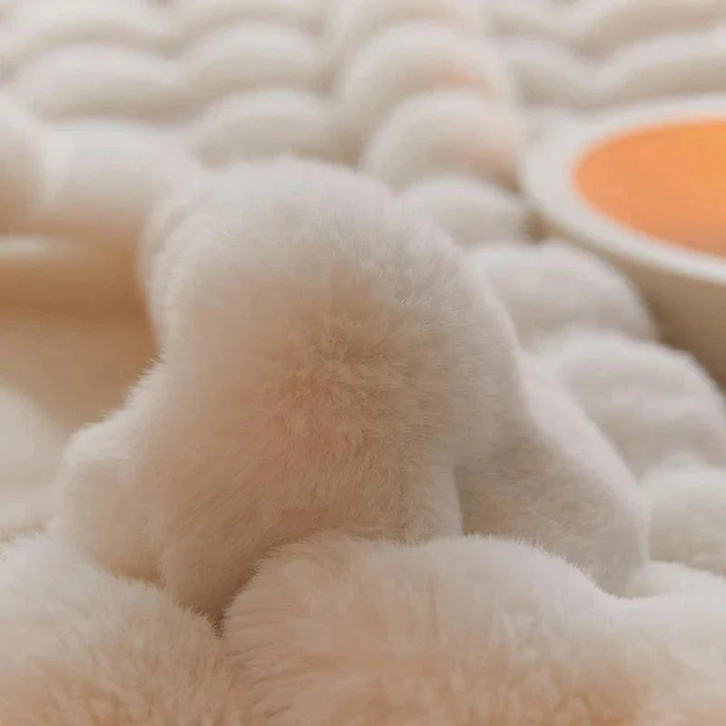 Neutrale Luxus-Fell-Flauschdecke │ Super bequeme Decken fürs Bett │ Hochwertige warme Winterdecke als Sofa-/Couch-Dekor