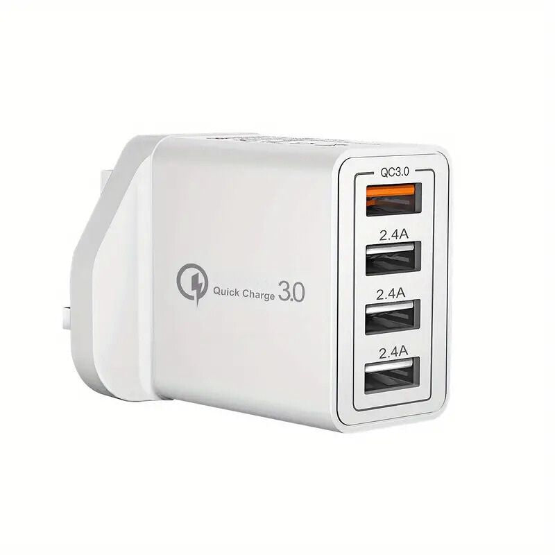 4-Port USB Schnellladegerät - UK Stecker