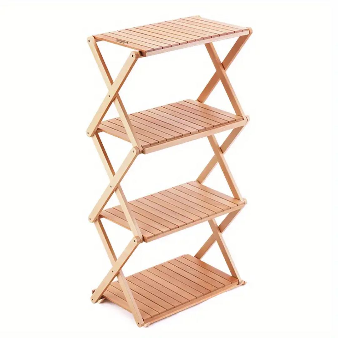 Mehrschichtiger Faltbarer Holzregal | Multifunktional und Tragbar