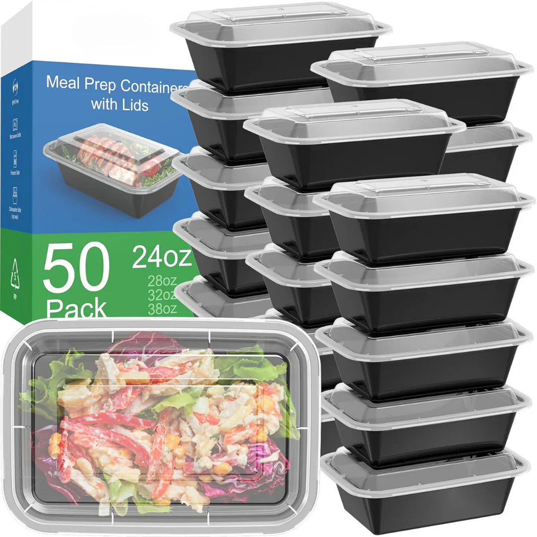 50-teiliges Meal-Prep-Behälter-Set mit Deckel – Ideal für Essensvorbereitung