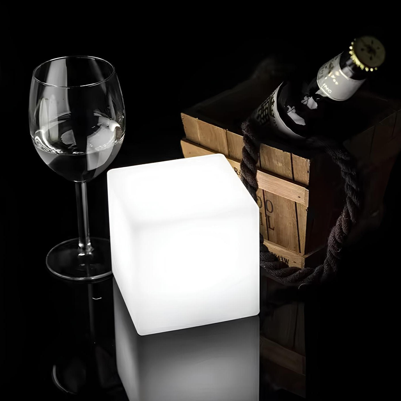 Lampe Cube Außen LED – Modernes Wiederaufladbares Licht mit Fernbedienung