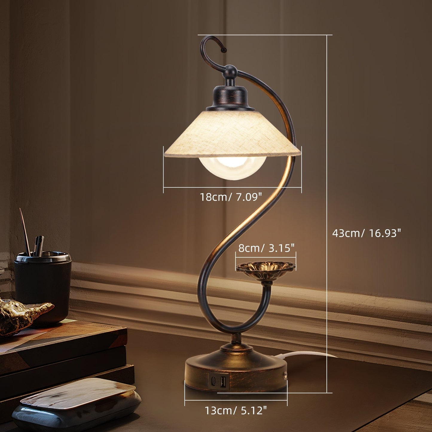 V05 Vintage Flower Tischlampe - Dimmierbare LED Nachttischlampen