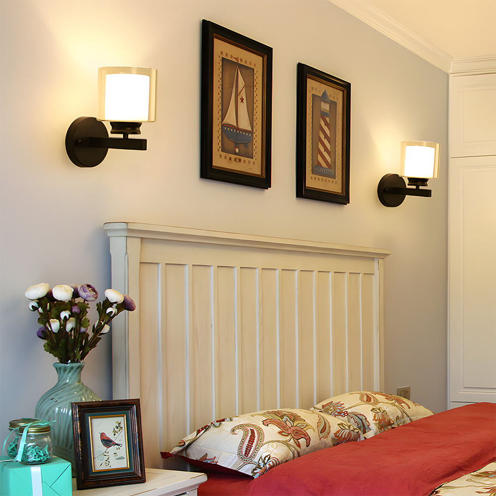 Vintage Wandlampe mit Glasschirm – Elegante Wandlampe für Schlafzimmer- und Wohnzimmerbeleuchtung