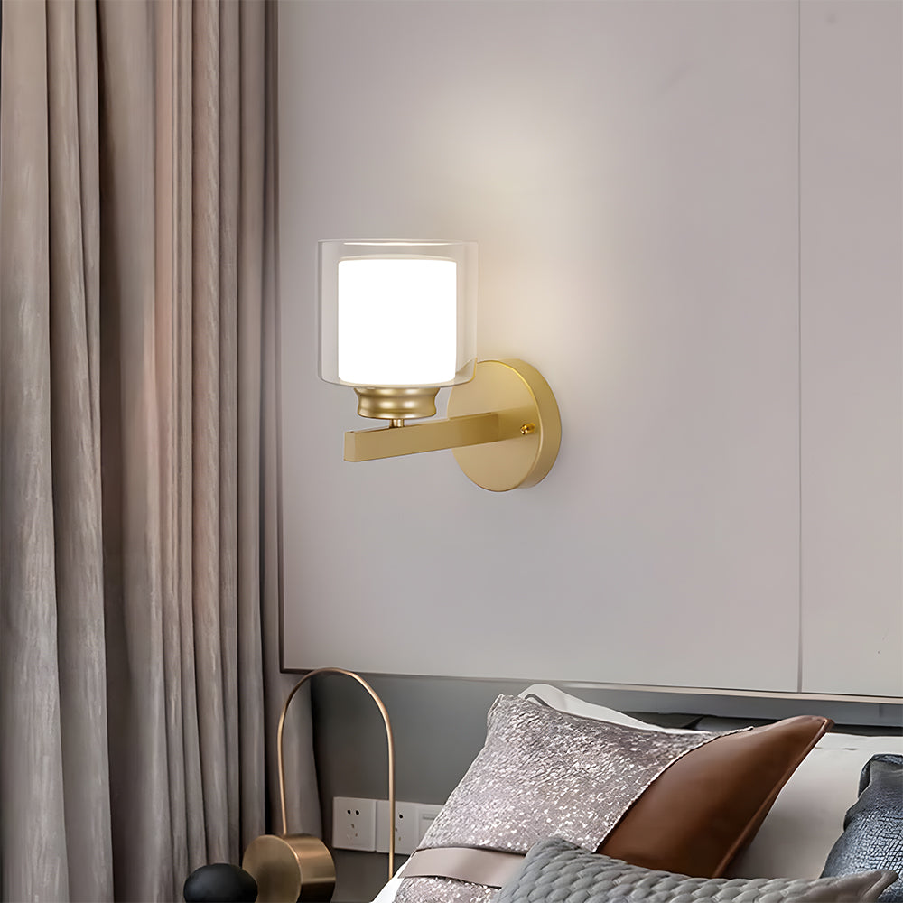 Vintage Wandlampe mit Glasschirm – Elegante Wandlampe für Schlafzimmer- und Wohnzimmerbeleuchtung