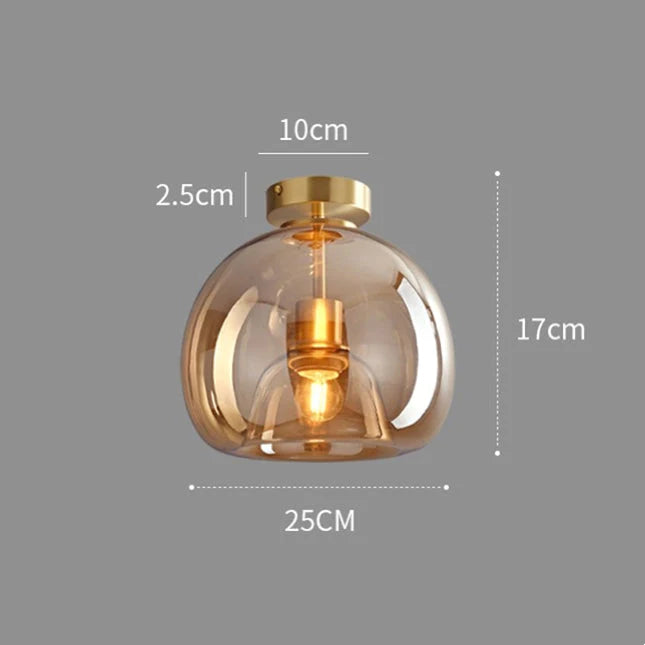 Royallure Kupferglas Semi Flush Mount Deckenleuchte - Vintage Charme & Moderne Eleganz