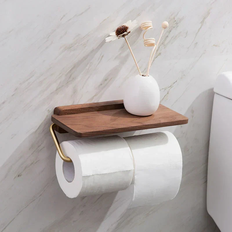 Garduru Rollenhalter mit Holzregal – Praktische Dekoration für Ihr Zuhause