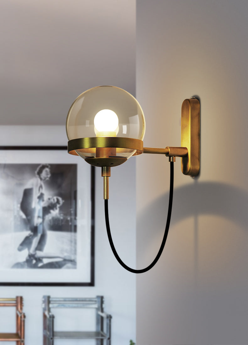 Wandlampe – Elegantes Design mit Glasglobus – Hardwired Installation