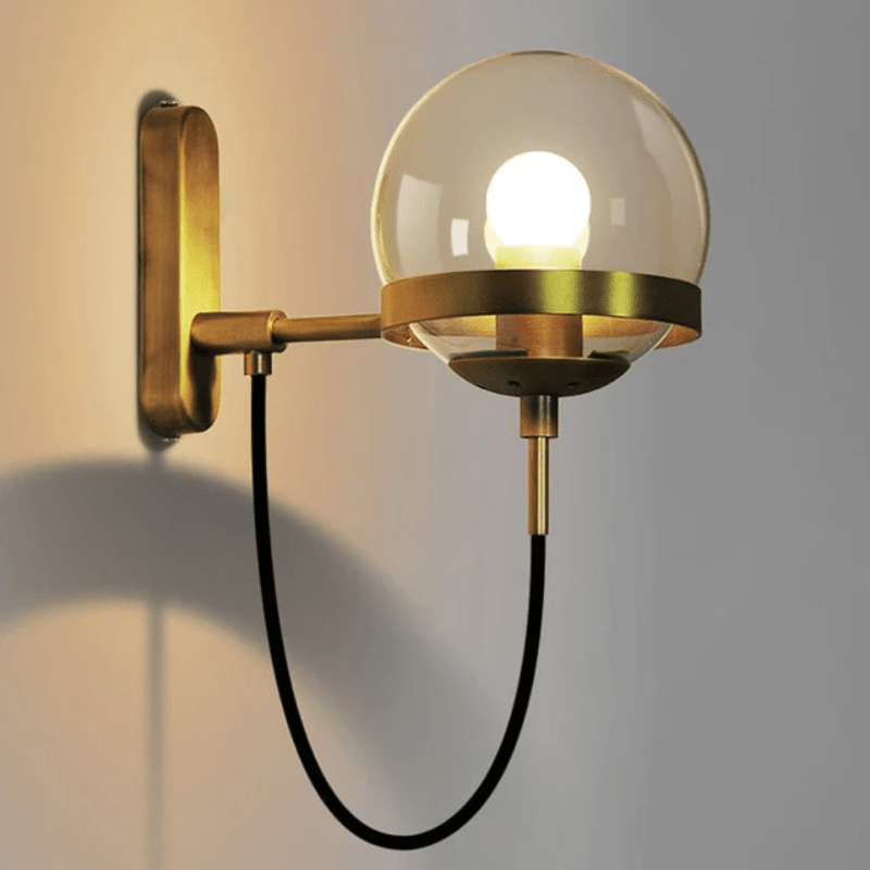 Wandlampe – Elegantes Design mit Glasglobus – Hardwired Installation